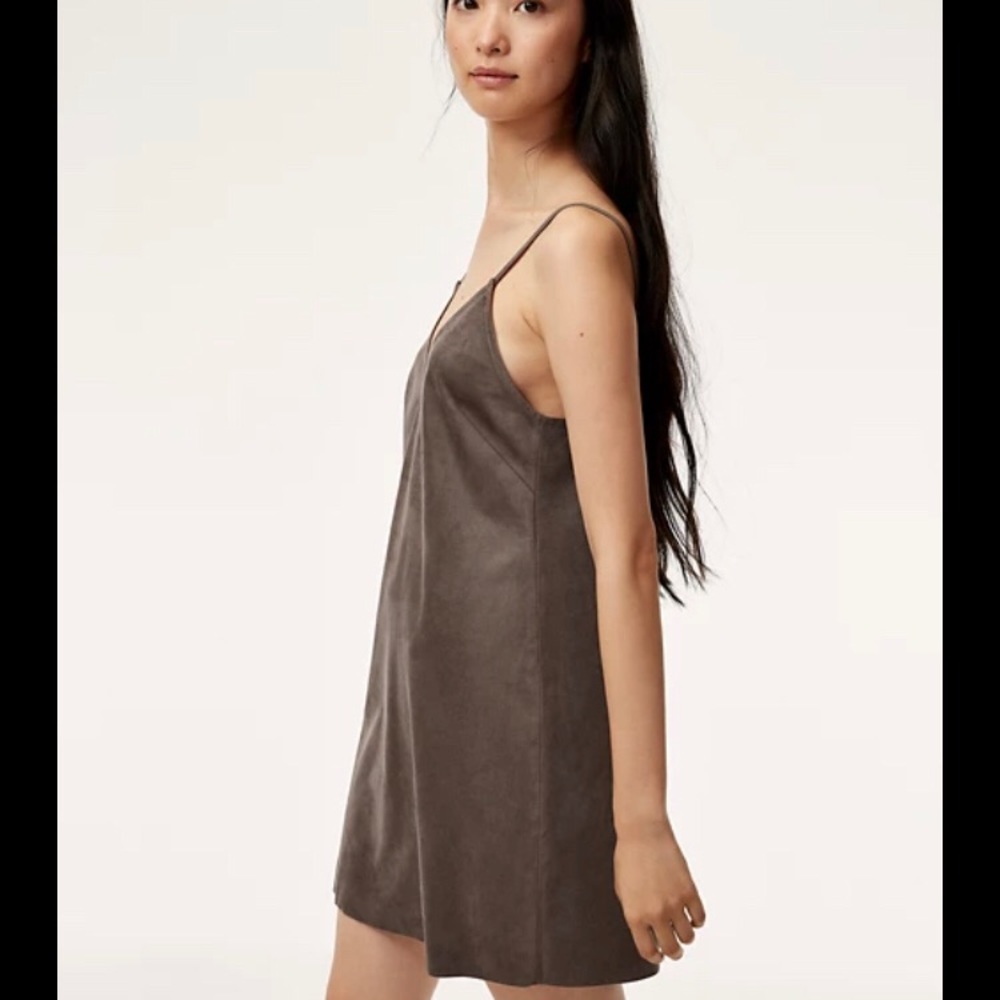 Wilfred Free faux suede Vivienne dress in red/orange size Small.